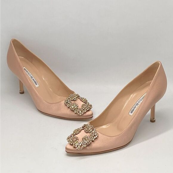 Manolo Blahnik Hangisi 70 Embellished Satin Pumps size 36.5 - Picture 9 of 13
